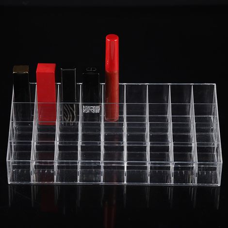 Présentoir transparent à 36 compartiments pour rouges à lèvres, boîte de rangement, organisateur de pinceaux à ongles et présentoir cosmétique