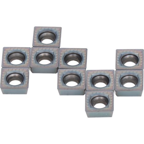 Lot de 10 plaquettes de fraisage en carbure, colorées, à finition fine, pour tours CNC, revêtement multicouche. (1/5)