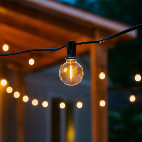 IluminaShop - Guirnalda de 15 Bombillas 7,5M Exterior IP44 Cable Electrico 5 W IP44 Blanco Calido 2700K (1/5)
