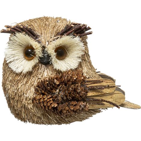 Déco de Noël Hibou et déco Pommes de pin H 15 cm - Feeric Christmas