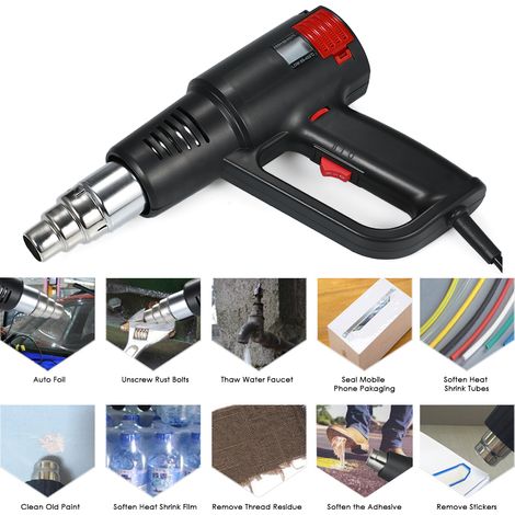 GARRYFIZH Pistolet Air Chaud 2000W LCD Température Réglable Industriel (1/5)