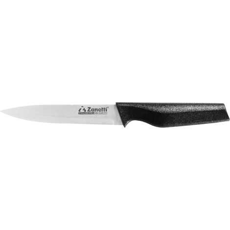 Zanetti, Coltello Multiuso Modello Pro, Coltello Acciaio Inox Finitura Mat, Lama 12 cm, Spessore 1.2 mm, Coltello Cucina Professionale, Manico Ergonomico in Polipropilene (1/5)