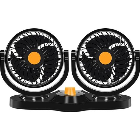 Double Ventilateur Voiture 12V/24V, Refroidissement Pivotant (1/5)