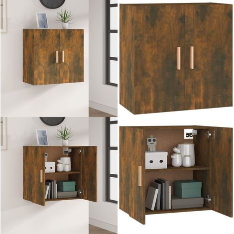Wandschrank Räuchereiche 60x30x60 cm Holzwerkstoff - Wandregal - Aufbewahrungsregale - Regal - Schmaler Schrank - Platzsparender Schrank - Home & Living (1/5)