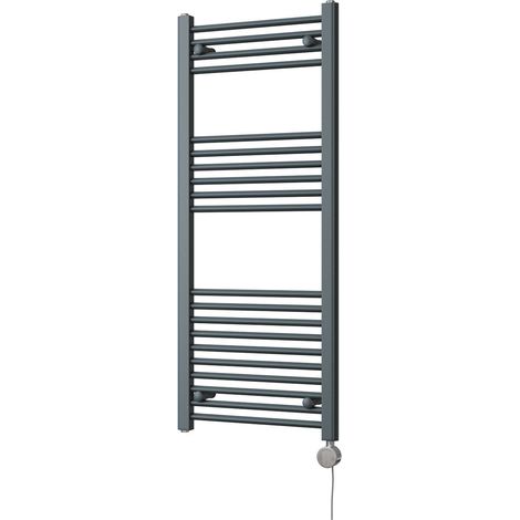 Zennor - Anthracite Electric Towel Rail H1200mm x W500mm Straight 500w Thermostatic (1/3)