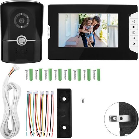 Commerant Wireless Video Doorbell, 7-inch HD LCD Video Intercom, Doorbell System, Home Phone Monitor, Outdoor Camera (3) (1/5)