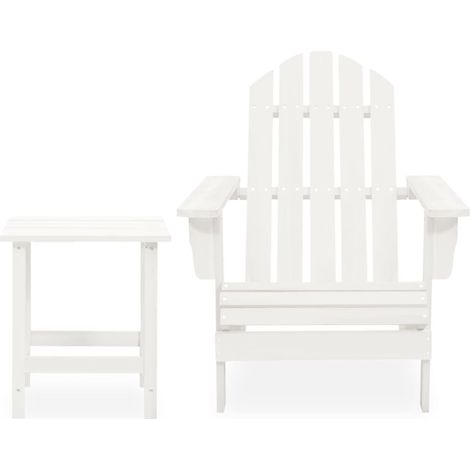 Maison Exclusive - Sedia da Giardino Adirondack con Tavolino in Legno Abete Bianca