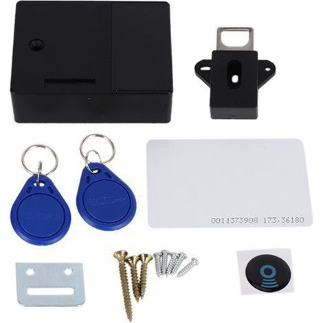 1 serrure électronique pour armoire, ouverture par carte RFID, sans perçage, compatible portes jusqu'à 45 mm, pour vestiaires et casiers (1/5)