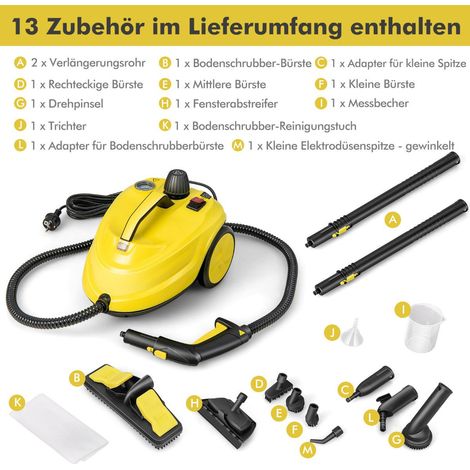 Steam Cleaner 2000W, 1.8L Tank, 13-Piece, Wheeled (1/5)