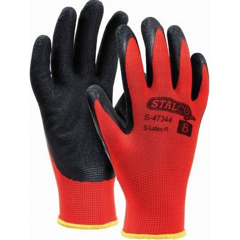 Guantes protectores de poliéster de látex S talla 8