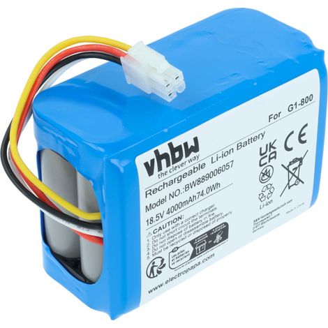 vhbw Batería reemplaza Ecovacs S21-LI-185-5800, S26-LI-180-4000 para robot cortacésped cortacésped 4000mAh 18,5V Li-Ion (1/4)