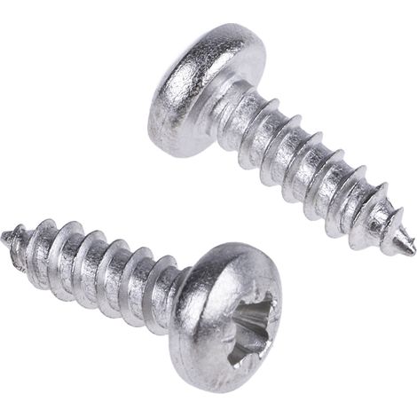 Vis autotaraudeuse RS PRO, N°No. 4 x 9.5mm, tête Cylindrique, en Acier Inoxydable ( Prix pour Sachet de 100 )