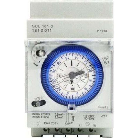 Temporizador mecánico analógico de 110V-220V, programable de 24 horas, con interruptor de ajuste de tiempo de 15 minutos y relé SUL181D-Crezuo