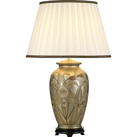 Lampada da tavolo ceramica argento/oro Dian E27 60W (1/4)