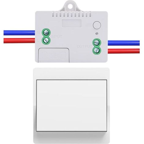 EU Wireless Switch Without Batteries 1 Set Self-Powered Wireless Switch Kit Battery-Free Wireless Two-Way Radio Switch Home Lighting (EU 1Gang 1V1 A) (1/5)