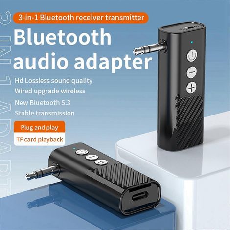 Bluetooth 5.3 Audio-Adapter für Autos, Aux-Bluetooth-Empfänger und -Sender (1/5)