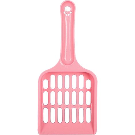Pelle à litière pour chat, grille creuse, filtrage facile, pelle pour chaton, tamis à excréments en plastique PP rose (1/5)
