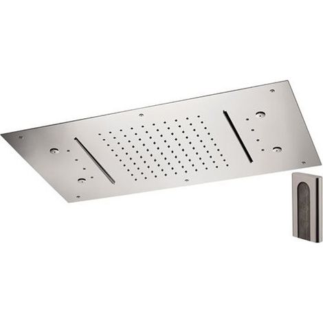 Soffione a soffitto 3 getti 70X40 cm con led e doppia cascata (1/3)