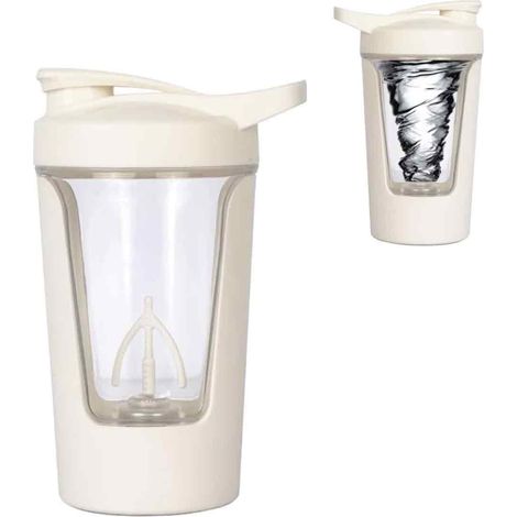 Bouteille shaker électrique pour protéines, mélangeur de protéines rechargeable par USB, tasse mélangeur portable avec système de mélange automatique pour boissons protéinées et café, 450 ml