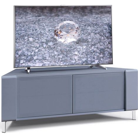 MDA Designs CORVUS Corner-Friendly Grey BeamThru Glass Doors with Grey Profiles Contemporary Cabinet for Flat Screen TVs up to 50" (1/5)