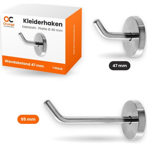 Edelstahl Kleiderhaken Haken Wandgarderobe Garderobenhaken Garderobe Wandhaken 47 mm (1/5)