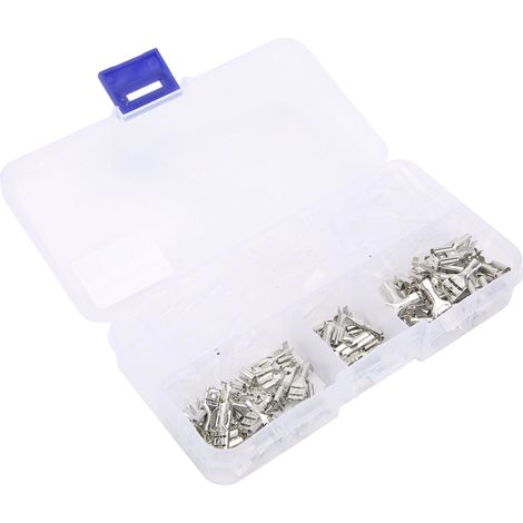 Kit d'assortiment de 150 cosses à sertir isolées pour fils électriques (2,8/4,8/6,3 mm). (1/5)