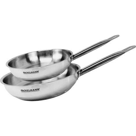 Set de 2 poêles 20 et 24 cm en inox Fackelmann Eterna
