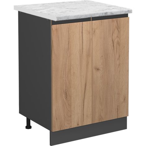 Mobiletto base cucina R-Line, Quercia dorata, 60 cm PL Marmo, Vicco
