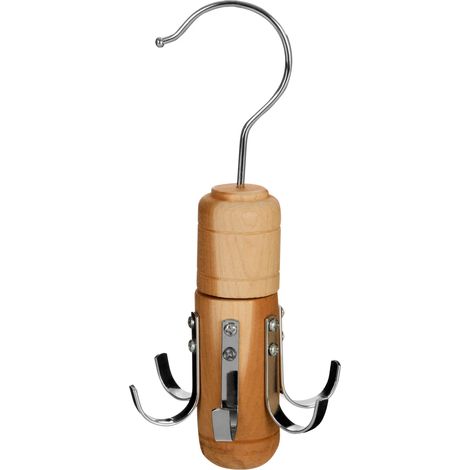 Premier Housewares Cedar Wood 6 Hook Tie and Belt Hanger