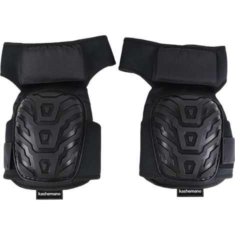 Genouillères de travail professionnelles, protection des genoux, rembourrage en gel et mousse, tête antidérapante, sangles réglables, ensemble, noir (1/5)