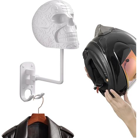 Porte-Casque Support Murale Porte-Chapeau Crâne (1/5)