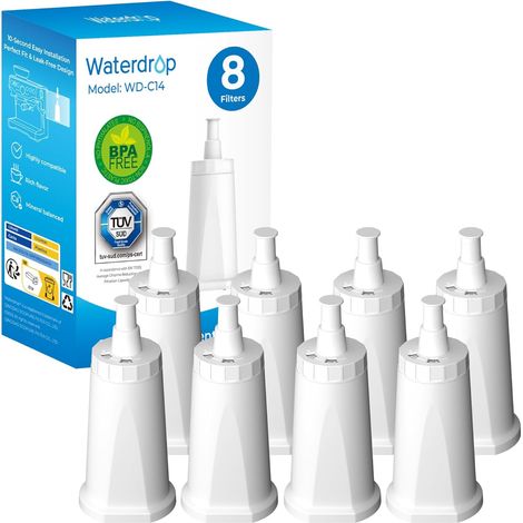 Waterdrop Filtre de rechange pour filtre à eau Sage® Barista Express Pro BES008, SES008/SES810/SES875/SES880/SES920/SES980/SES990, certifié TÜV SÜD (8) (1/5)