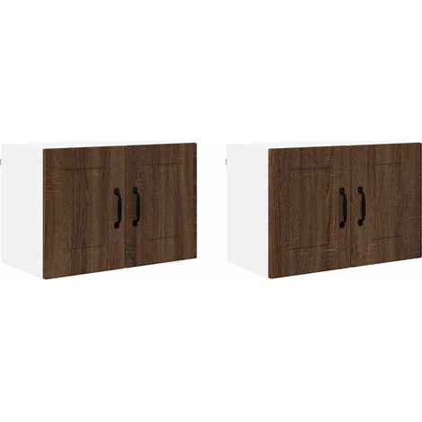 Meuble mural de cuisine，Armoire de cuisine 2 pcs Chêne brun 60 x 31 x 40 cm CFW69908 (1/5)