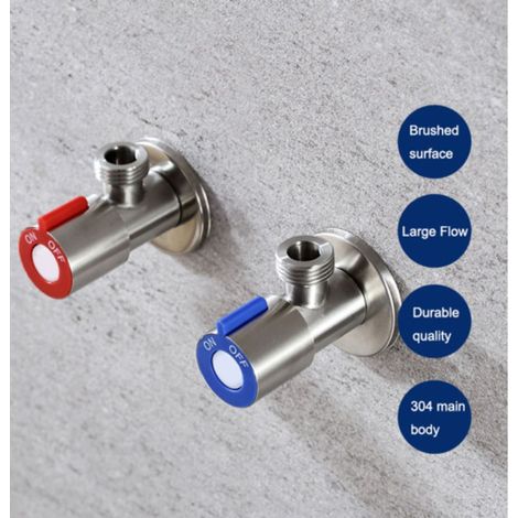 2 Pièces Lavabo Robinet D'Équerre Murale Robinet De Réglage 1/2" Robinet À Tournant Sphérique (1/5)