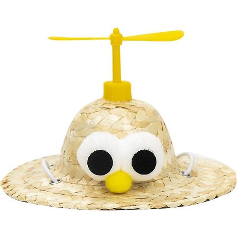 (yeux Jaunes-s)chapeau De Soleil En Paille Pour Petit Animal De Compagnie, Joli Chapeau De Costume Pour Chiens, Chiots, Mini Chapeau De Protection (1/5)