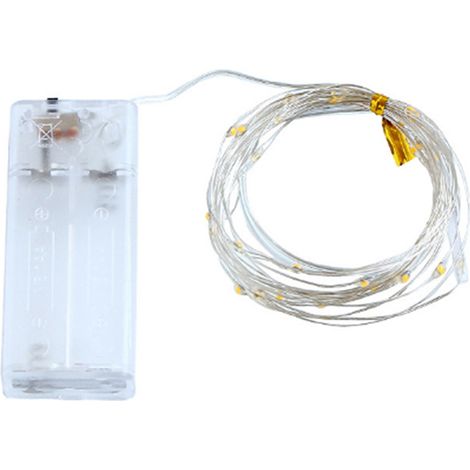 Guirnalda de luces LED flexible de cobre, 4 m con 40 LED, IP42, pilas AA (4 m, 40 LED, cobre) (1/5)