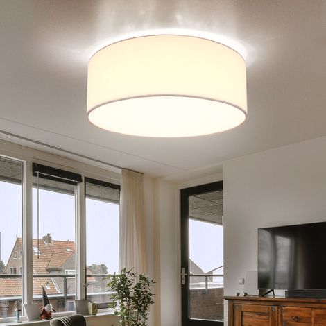 Deckenlampe Deckenleuchte 1 flammig Wohnzimmerleuchte LED Textil, Metall, 1x LED warmweiß, DxH 30x12 cm