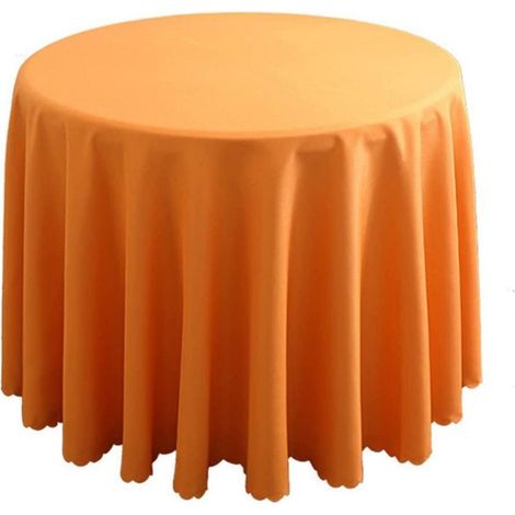 Nappe ronde 220cm Orange Polyester pour table basse & table à manger