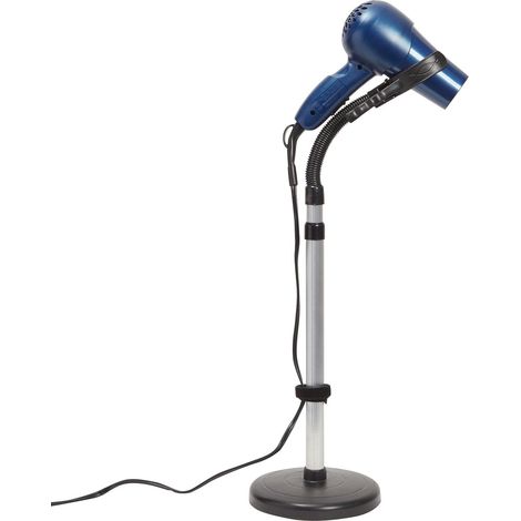 1 support pour sèche-cheveux, rotation 360°, col flexible, hauteur réglable de 53 à 84 cm, usage humain et animal (1/5)