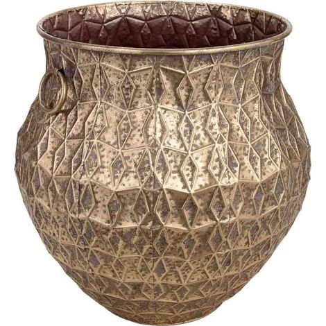 Macetero de metal dorado 57.5x56.5x56h cm