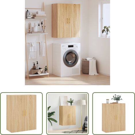 Holzschrank - Wandschrank Sonoma-Eiche 69,5x34x90 cm (1/5)