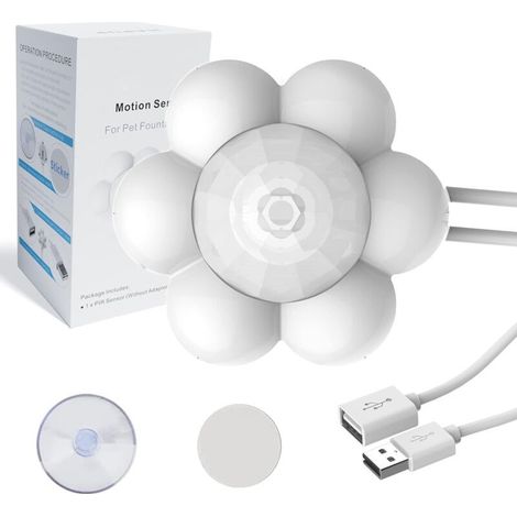 Capteur Automatique PIR Externe pour Fontaine a Eau Chat Detecteur de Mouvement DC 5V 1A Infrarouge Commutateur Détecteur de Mouvements avec Interface USB pour Fontaines à Eau pour Chats (1/5)