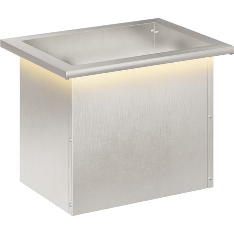 Garden Planter with LED Silver 30 x 40 x 30 cm Stainless Steel vidaXL