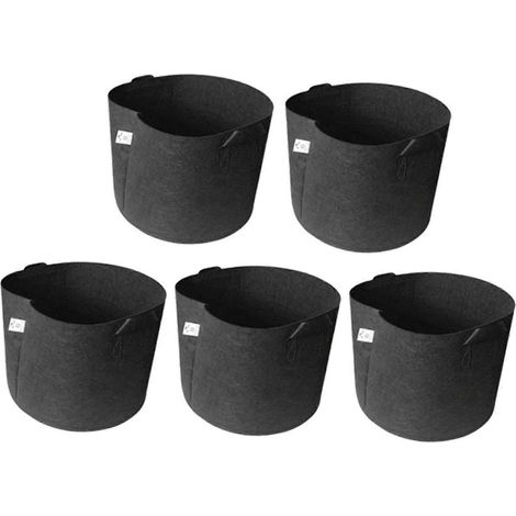 5er-Pack robuste, verdickte Pflanzsäcke aus Vliesstoff mit Griffen – Gartenwerkzeug-1gallon 5ps