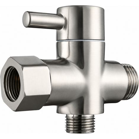 Vanne Déviateur 3 Voies G3/8 Laiton Finition Brossée 1 Entrée 2 Sorties Inverseur Douche 0-80°C 9 × 8 × 4,5 cm 226 g – Livraison gratuite (1/5)