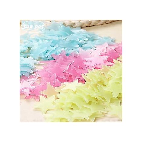 Stickers muraux en plastique noctiluques, étoiles fluorescentes colorées qui ornent vos murs d'une lueur mystique, sans danger pour les enfants, adaptés à diverses utilisations. (1/5)