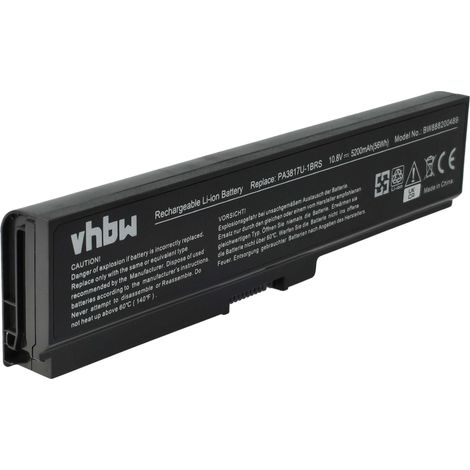 vhbw Akku kompatibel mit Toshiba Satellite L755D-S5279, L755D-S5363, L755D-S5361, L755D-S5359, L755D-S5348 Notebook (5200 mAh, 10,8 V, Li-Polymer) (1/5)