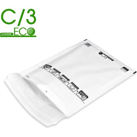 Enveloppebulle – Lot de 100 enveloppes à bulles ECO C/3 150x220 mm – Papier kraft 80 g/m² – Film bulles polyéthylène 50-55 microns