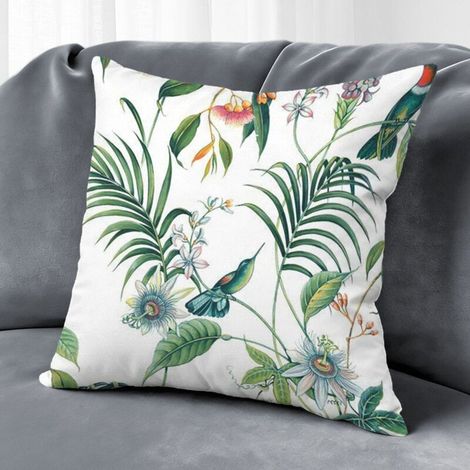 Housse de coussin plantes papillon,décoration salon extérieur,50×50cm (1/5)