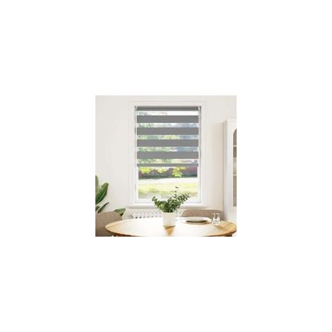 Rollo mit Zebramuster, 50,9 x 100 cm, Stoffbreite 46,7 cm, Grau - Crezuo (1/4)